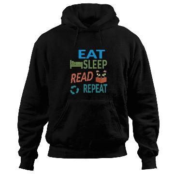 Discover Cute Kitty Cat Face Eat Sleep Read Repeat Hoodies