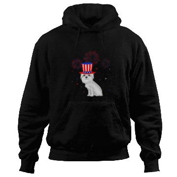 Discover Dog Maltese Red White Blue Fireworks Decor 4th Of July Hoodies
