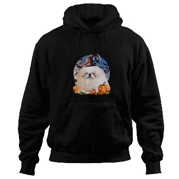 Discover Dog Halloween Pekingese Jack O Lantern Pumpkin Moon 55 Hoodies