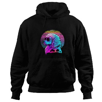 Discover Poodles Synthwave Sunset Aesthetic Poodle dog Hoodies