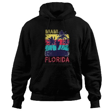 Discover Surf Life Retro Summer Surfing South Beach Tropical Miami Florida Hoodies