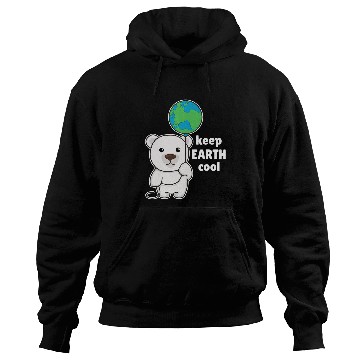 Discover Funny Bear Polar Bear With Earth Climate Protection keeps earth cool Cute Bears Hoodies