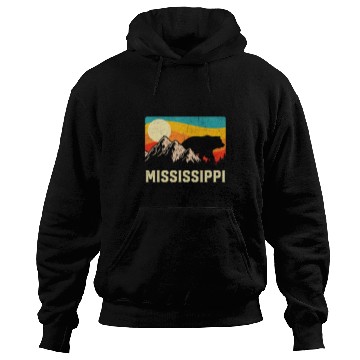 Discover Funny Bear Mississippi Nature Wild Bear Retro Sunset Hiking Cute Bears Hoodies