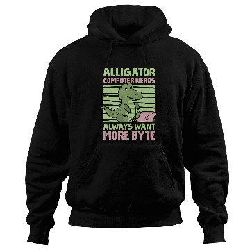 Discover Funny Alligator Lover and Computer Nerd Crocodile 1 Hoodies