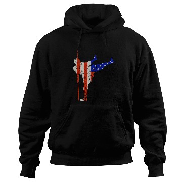 Discover Funny Kung Fu 4th of July Cool American Flag Kung Fu Hoodies