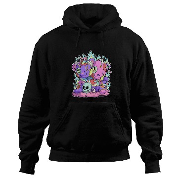 Discover Funny Bear Kawaii Pastel Goth Teddy Bear Skull Flames Eyes Cute Bears Hoodies