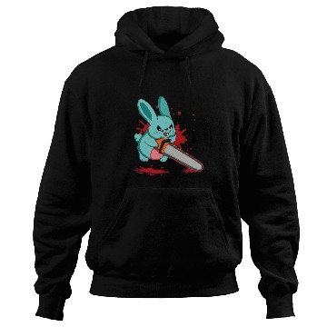 Discover Rabbits Cute Bad Evil Bunny Scary Saw Rabbit Egg Happy Easter Sunday Hoodies
