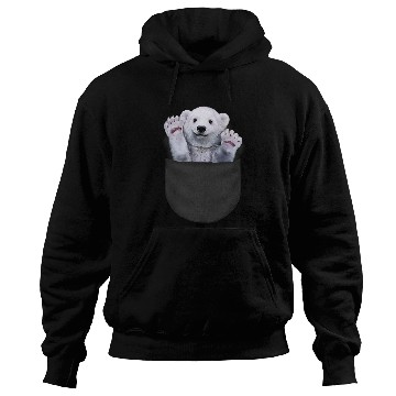 Discover Funny Bear Cute Polar Bear Waving from Pocket Cute Bears Hoodies