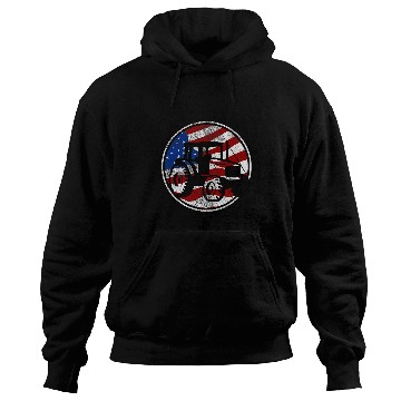 Discover Tractor driving Pulling American Flag vintages Tractor Pulling Hoodies
