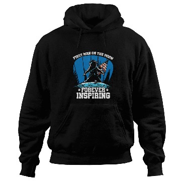 Discover First Man on the Moon American Flag Astronaut Nostalgia Hoodies