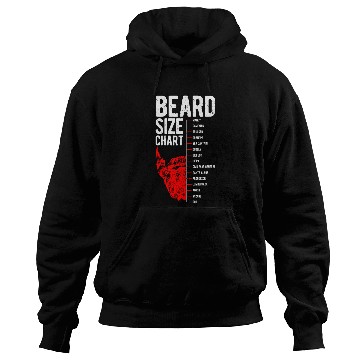 Discover Beard Size Chart Hipster Joke Caveman Trucker Hippy Hoodies