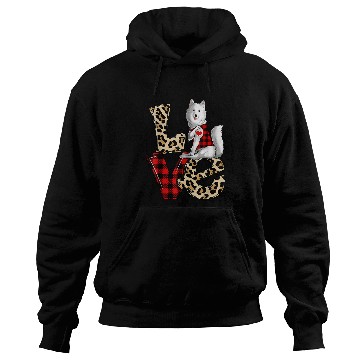 Discover Dog Samoyed Love Leopard Plaid Happy Valentines Day Dog Lover Hoodies