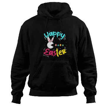 Discover Rabbits Happy Easter Cute Rabbit Eating Easter Eggs Easter Sunday Hoodies