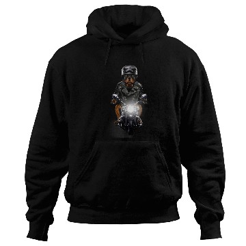 Discover Dog Rottweiler Riding Motorcycle Hoodies