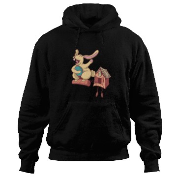 Discover Rabbits Easter Bunny Cuckoo Clock Rabbit Easter Egg Laughing Holiday 6 Hoodies