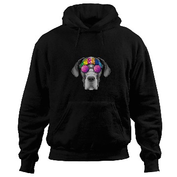 Discover Hippie Great Dane Love Peace Sign 70s Hippie Dog Hoodies