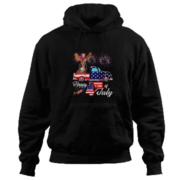 Discover Dog Basset Hound 4th Of July Basset Hound Wearing Sunglasses On Pickup Truck Hoodies