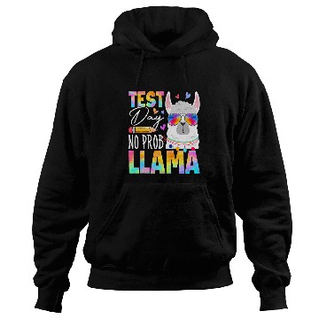 Discover Retro Test Day No Prob Llama Teacher Student Exam Test Day Hoodies