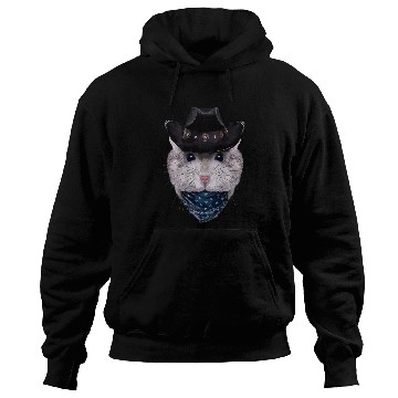 Discover Grey Dwarf Hamster in Cowboy Hat and Bandana Hoodies