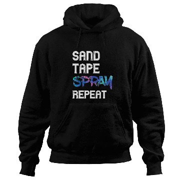 Discover Sand Tape Spray Repeat Autobody Technician Auto Body Painter Hoodies