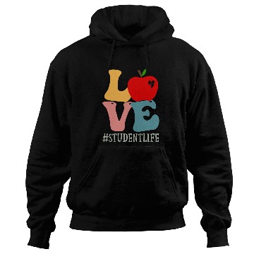 Discover Student Love Apple Groovy Retro Cute Back To School Hoodies