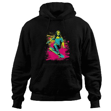 Discover Funny Mona Lisa Skateboarding Cool Retro Y2K EDM 3 Hoodies