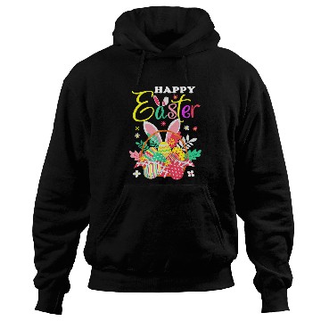 Discover Happy Easter Egg Basket Bunny Ears Hoodies