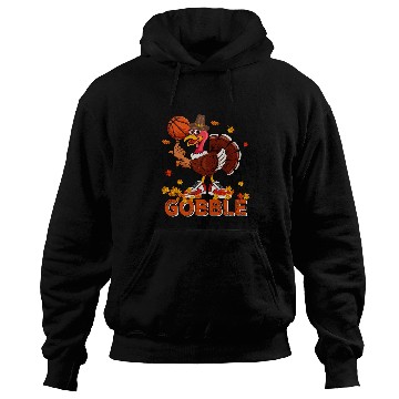 Discover Sport Basketball Vintage Gobble Thanksgiving Turkey Playing Basketball Player Hoodies