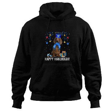 Discover Dachshund Pet Funny Dachshund Menorah Hat Christmas Happy Hanukkah Jewish 4 Hoodies