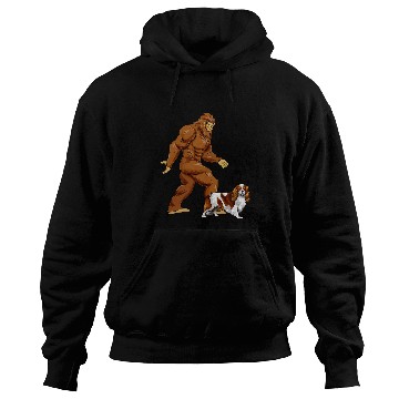 Discover Cavalier Pet Fun bigfoots Walking Cavalier King Charles Spaniel Sasquatch Hoodies