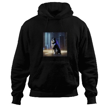 Discover Border Collie Pet Soft Fluffy Border Collie Samoyed Dog Puppy Posing Hoodies