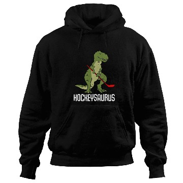 Discover Sport Hockey Dino Hockey Fan Hockeysaurus Dinosaur Ice Hockey Dino TRex Playing Hoodies