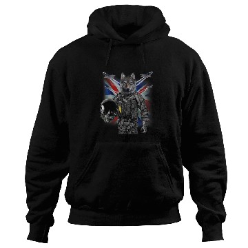 Discover Coyote Mammal as Fighter Jet Pilot Union Jack Hoodies