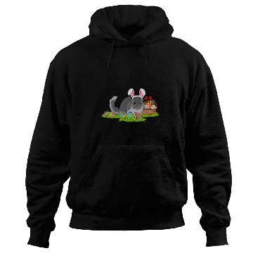 Discover Chinchilla Mammal Easter Egg Hunting Bunny Chinchilla Easter Sunday Hoodies
