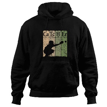 Discover Sport Baseball Periodic Table Elements Nerd Baseball Catcher Retro Hoodies