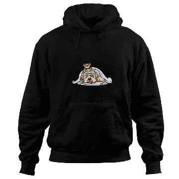 Discover Labradoodle Pet Dog With Stuffed Animal Sleeping Napping Hoodies