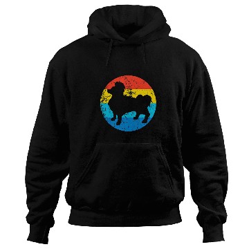 Discover Papillon Pet Breed Silhouette Retro 1970s Circle 3 Hoodies