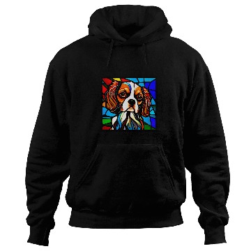 Discover Cavalier Pet King Charles Spaniel Stained Glass Pop Art 5 Hoodies