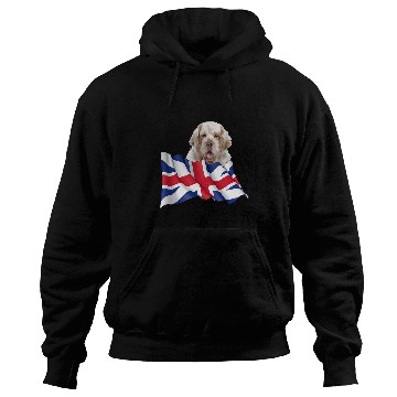 Discover Clumber Spaniel Pet Union Jack Flag Dog Hoodies