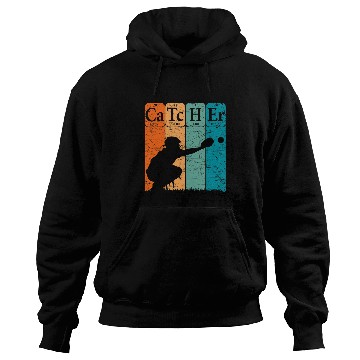 Discover Sport Baseball Periodic Table Elements Nerd Baseball Catcher Retro 2 Hoodies