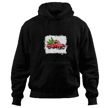 Discover Bleached vintages Wagon Christmas xmass Tree on Car Red Truck Hoodies