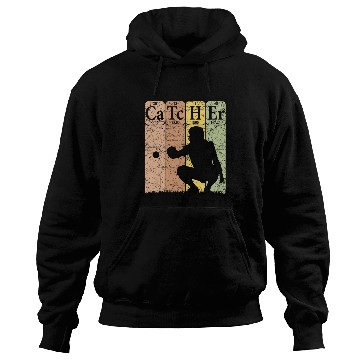 Discover Sport Baseball Periodic Table Elements Nerd Baseball Catcher Retro 3 Hoodies