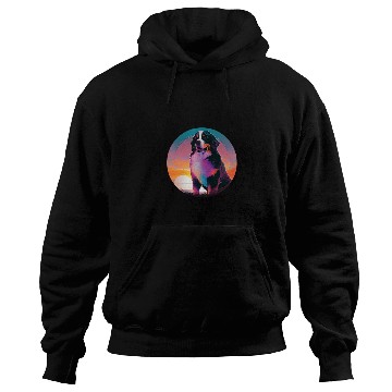 Discover Bernese Mountain Pet Synthwave 80s Retrowave Aesthetic 2 Hoodies
