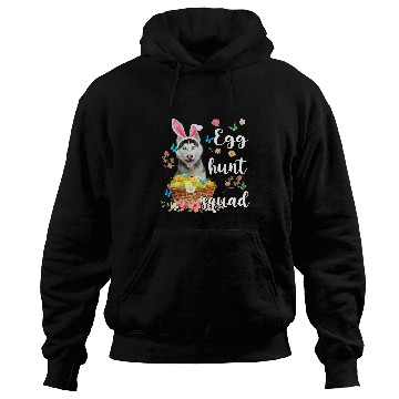 Discover Husky Pet Happy Easter Day Colorful Egg Hunt Squad Hoodies