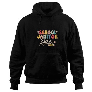 Discover School Janitor Rocks Funny Back to School Groovy Hoodies