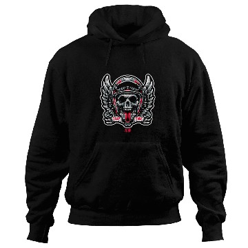Discover Skull Rebel Motorcycle Skeletons Biker Graphic Design Hoodies