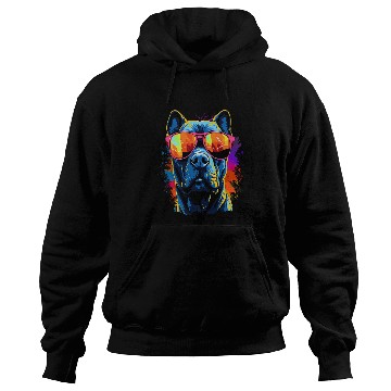 Discover Pitbull Pet Tough Cool Neon Pitbull Puppy Love Dog wearing Sun Glasses 5 Hoodies
