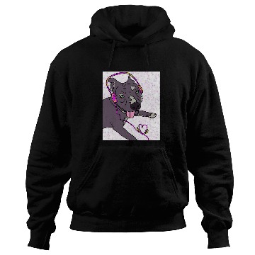 Discover Pitbull Pet Wednesday Pitbull with Headphones Hoodies