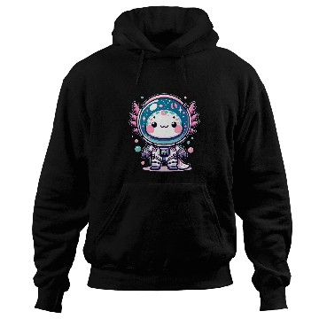 Discover Kawaii Astro Axolotls Exploring Cosmic Galaxies Hoodies