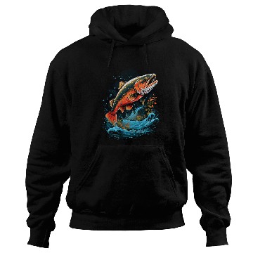 Discover Fishing Fun Fly Fishing Arctic Char Brook Trout Fish 1 Hoodies